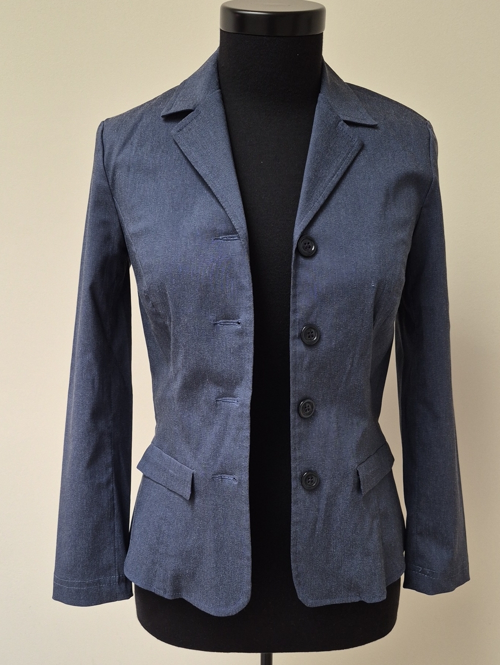 Women's Navy Single-Breasted Tailored Blazer